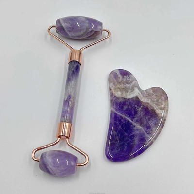 100% प्राकृतिक Xiuyan Stone Jade रोलर गुआ शा सेट चेहरे को उठाने और त्वचा को कसने के लिए